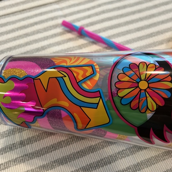 2023 Starbucks X Tim Singleton Colab Retro Glitter Cold cup in Venti 24oz. - Picture 10 of 13